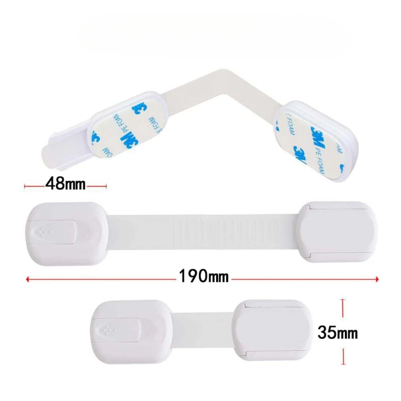1pc Baby Safety Lock Drawer Child Safety Cabinet Locks Adhesive Cabinet Drawer Door Latches Baby Safe Straps