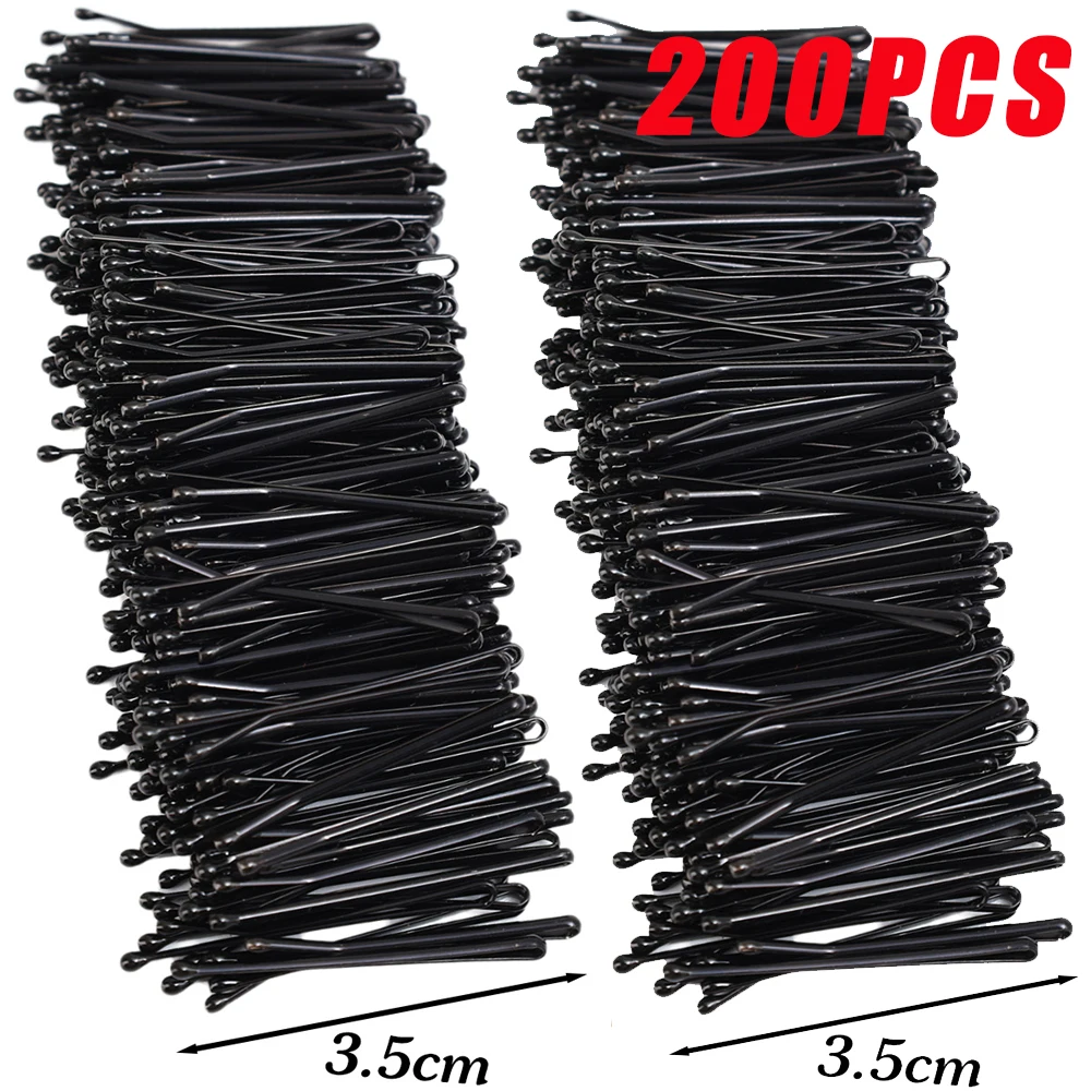3,5 cm ultra-unsichtbare schwarze gerade Linie Haarspange langlebige U-förmige Nadel Dame Haarnadeln lockige gewellte Griffe Frauen Bobby Pins