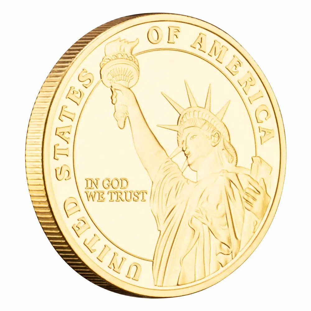 1 Piece  Medal of Honor  Coin In God We Trust USA Liberty Cllection Sourvenir Statue of Liberty Golden Plated Commemorative Coin