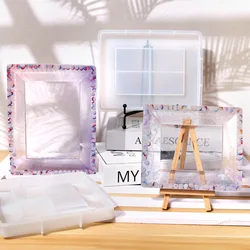 Diy Rectangle Square Photo Frame Silicone Mold Crystal Frame Epoxy Resin Molds Used For Home Decoration Craft Art Supplies