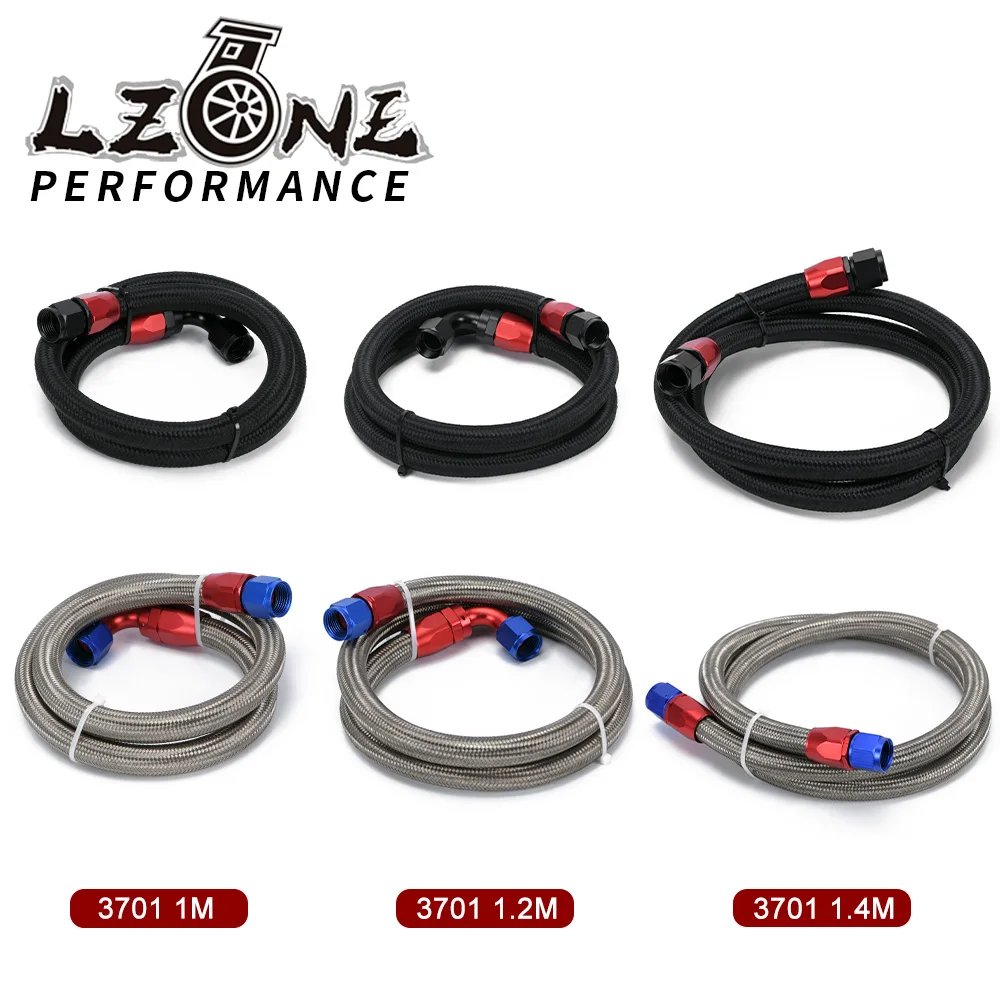 1M/1.2M/1.4M AN10 Stainless Steel Braided Or  Braided Fuel Oil Line + Straight Swivel Fitting + 90 Degree Swivel Fitting