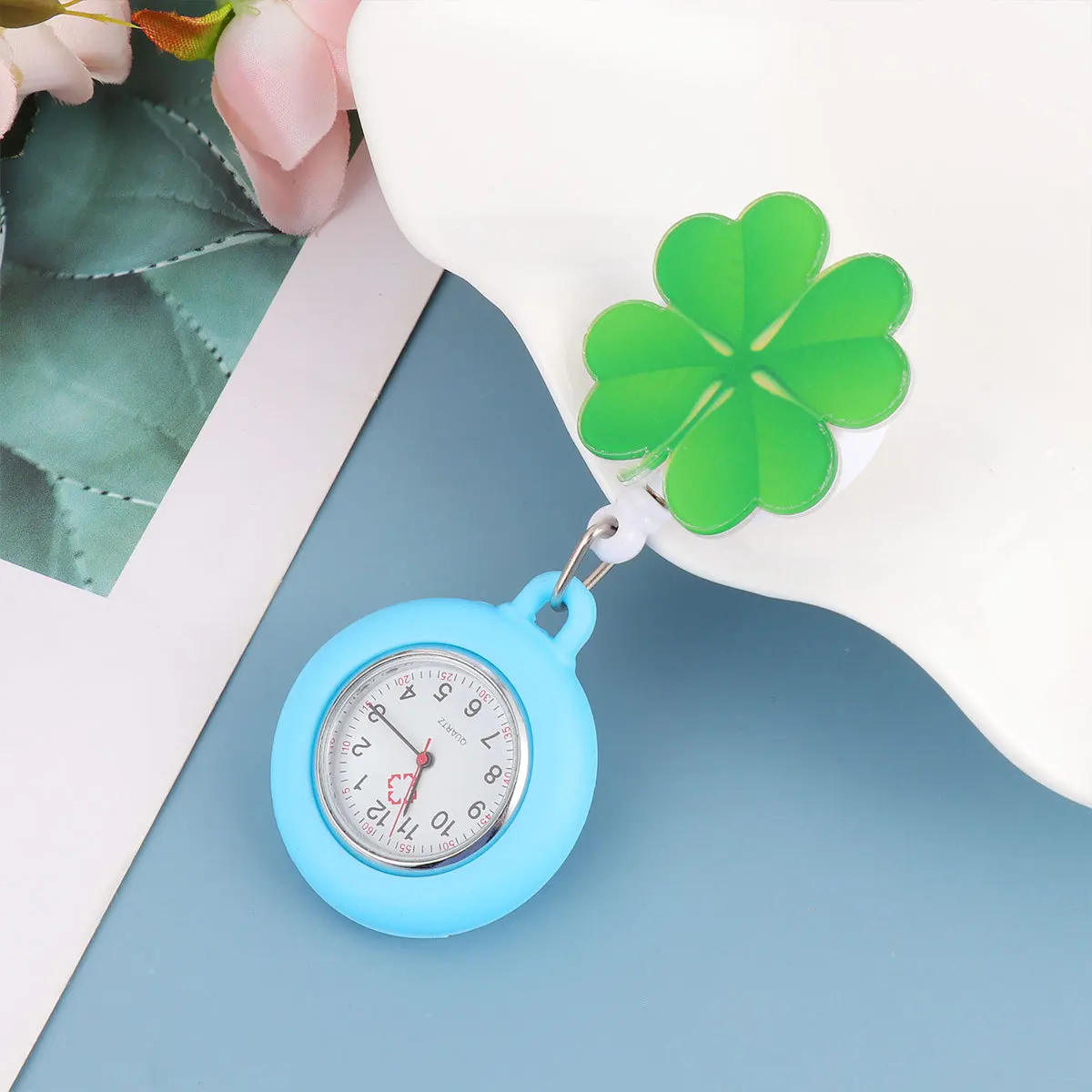 

Watch Badge Reel Nurses Analog Women Cute Fob Hanging Lapel Watches for Medical
