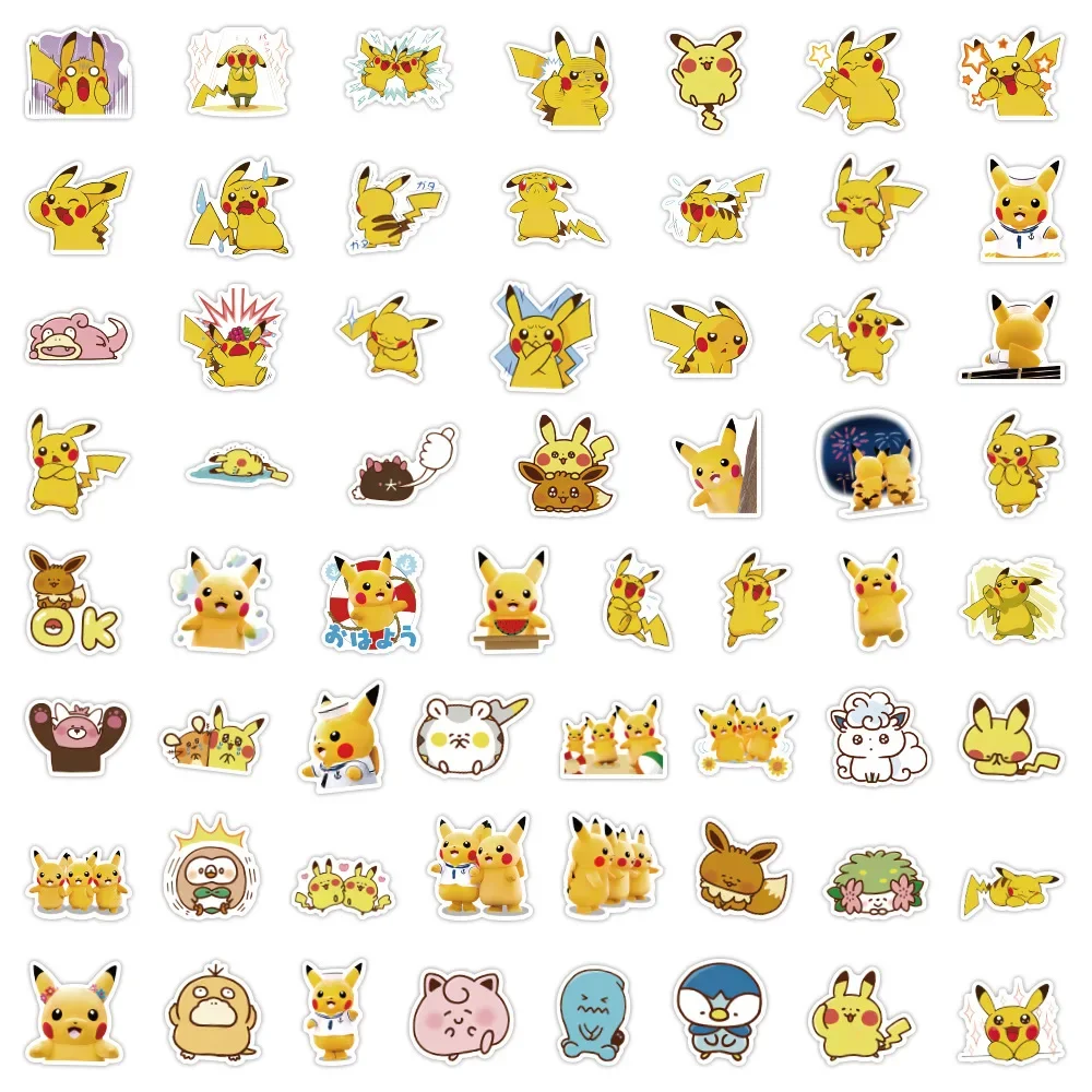 40pcs Pokemon Pikachu Stickers Cute Cartoon Japanese Cartoon Waterproof Stickers