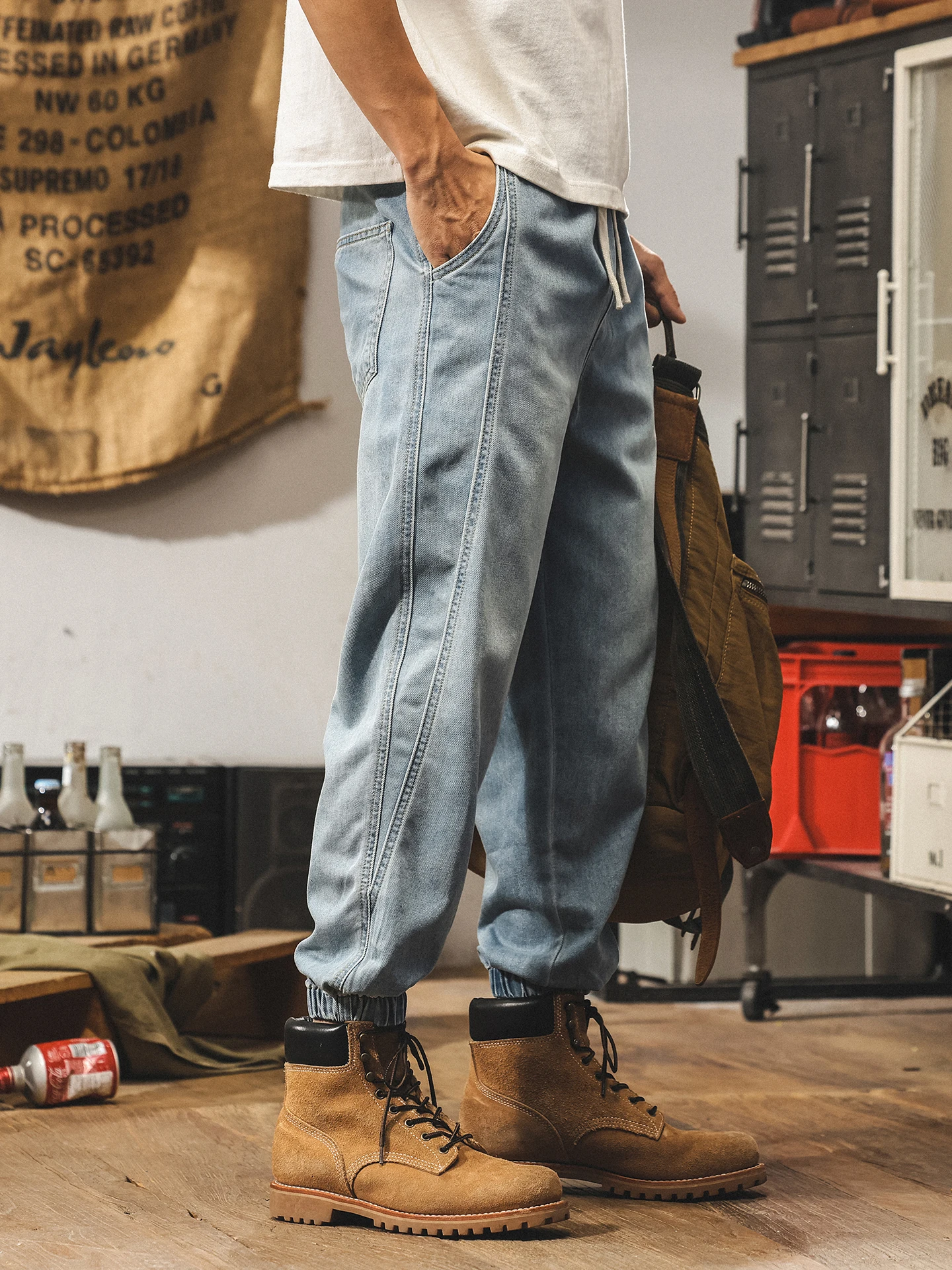 

Осенние тонкие джинсы из конопли Lenzing Han Han для мужчин: модные, новые, прямого кроя, свободные, повседневные, дышащие, комфортные