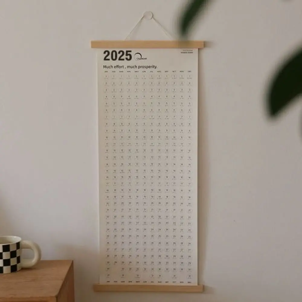 Wooden Frame Wall Hanging Calendar Convenient Hanging 2025 Wall Calendar Paper Rectangle Self-discipline Schedule Planner