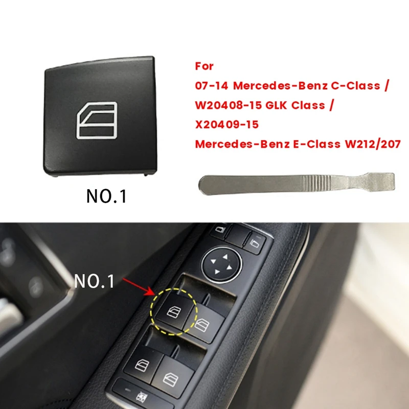 Car Window Lift Switch Repair Button Cover With Tools 2049058202 For Mercedes-Benz C-CLASS W204 GLK X204 W212 W207