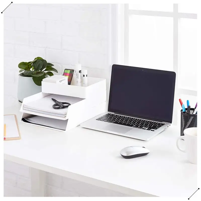Stackable Storage Box Desktop Shelf Tray Storage Box Tray