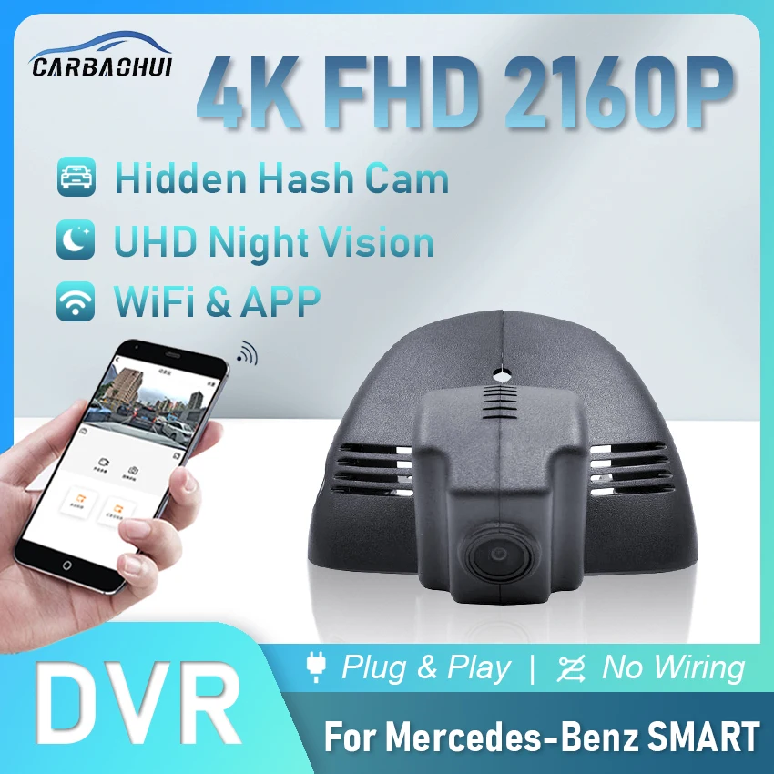 Plug and Play HD 2160P 4K 2K Car Dvr Dash Cam Rear Camera For Mercedes-Benz SMART 2015- 2020 2021 2022 High quality night vision