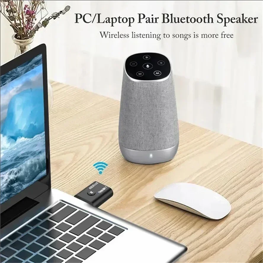 USB Bluetooth 5.0 Audio Transmitter Receiver 3.5mm AUX Jack RCA Dongle Stereo Wireless Adapter for PC Car Kit Speaker Headphone view 3