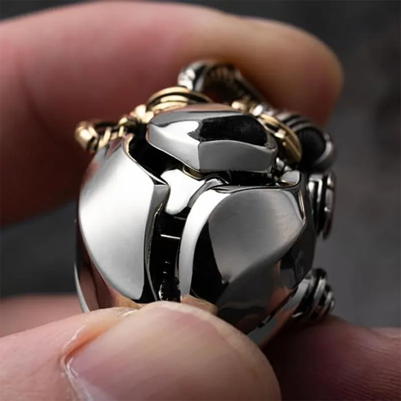 Original Design Mechanical Heart Pendant Necklace Yellow And Silver Beating Heart Jewelry Halloween Fidget Gift Fit Men Women