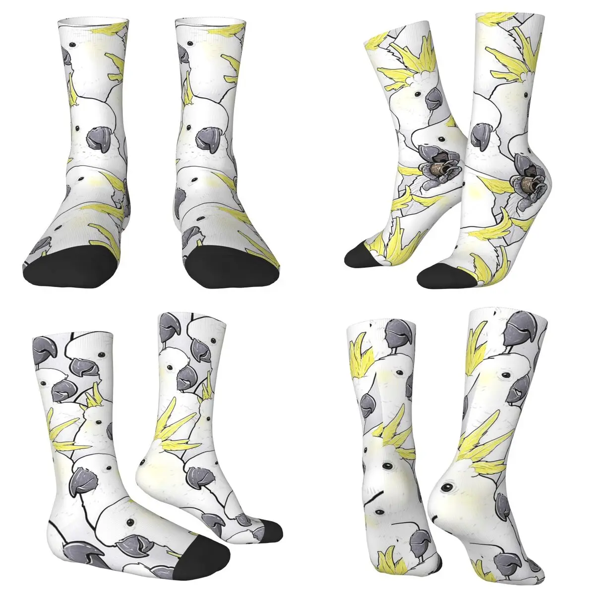 All Seasons Crew Stockings Cartoon Crested Cockatoos Roosteratoo Socks Casual Long Socks for Men Women Valentine's Day Gifts