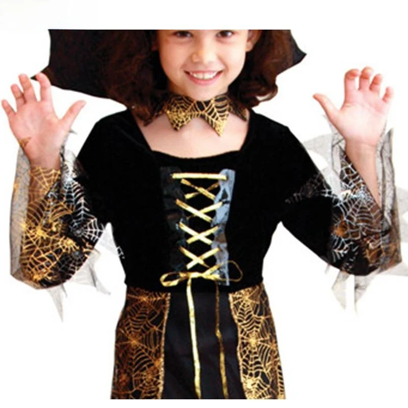 تنورة طويلة مرقعة من Loween Par للأطفال الساحرة Dr Gold Spider Web Me، ملابس نسائية تقليدية من Hanfu #5