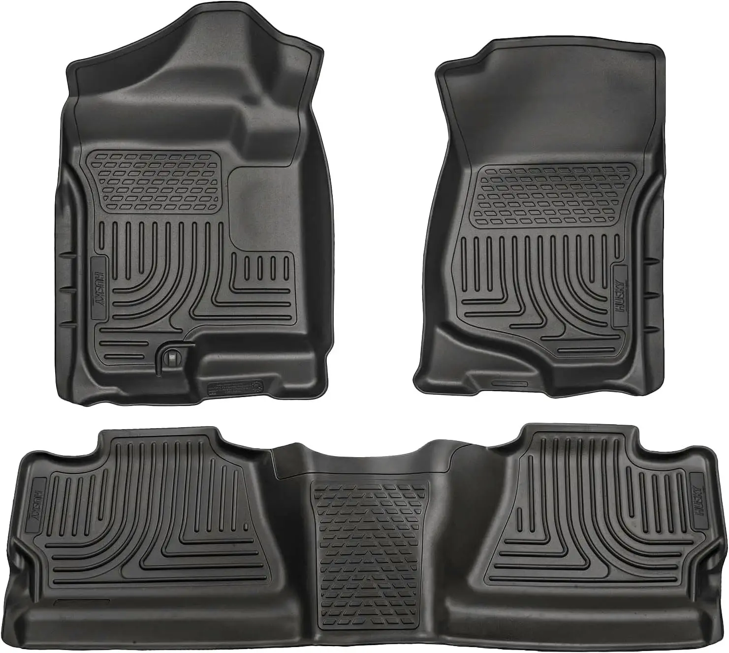 Weatherbeater Floor Mats for Chevrolet Silverado & GMC Sierra (2007 - 2014), Footwell Coverage, Black, 3-pc Set