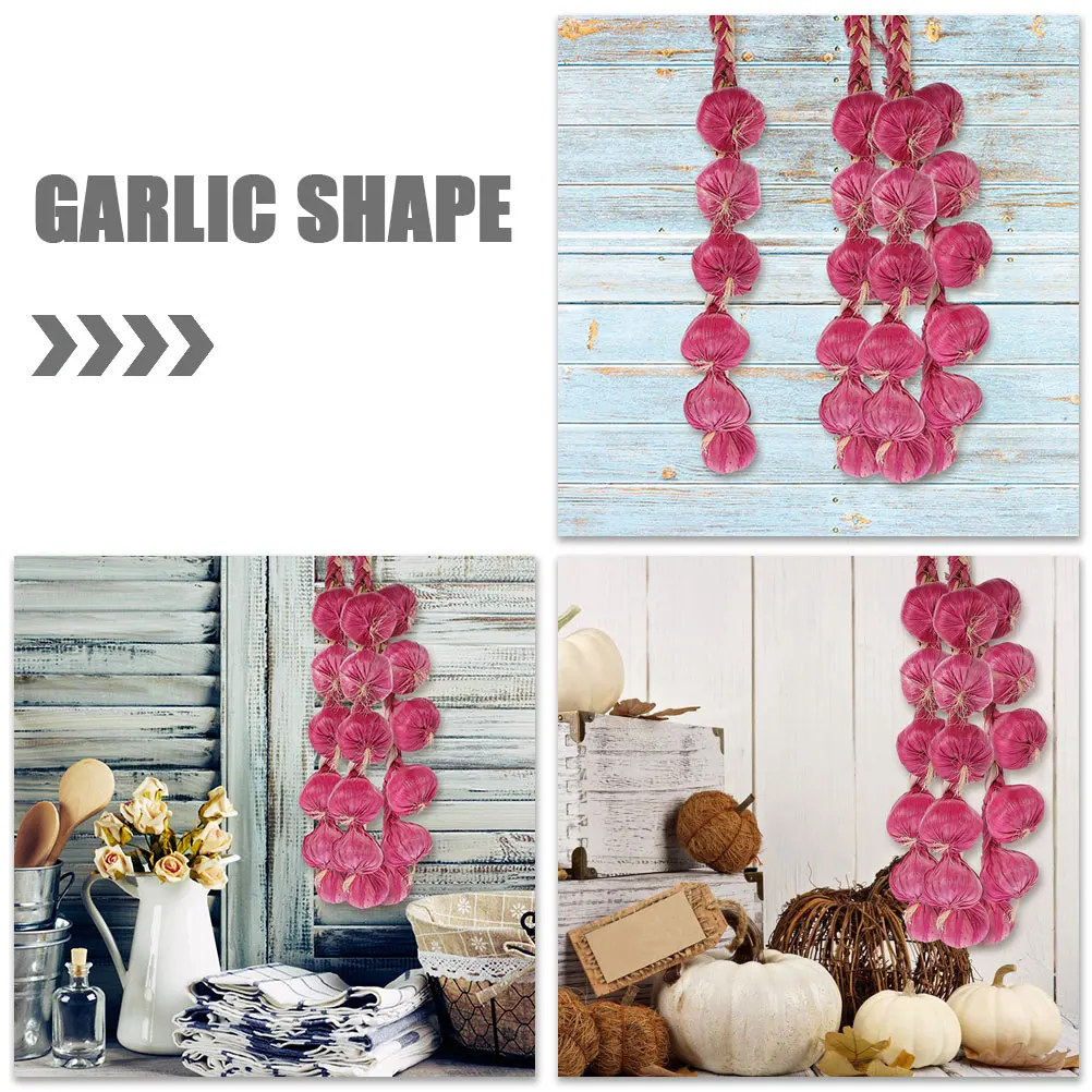 

Simulated Garlic Artificial Hanging Decor Photo Props Lifelike Decorative Photo Prop Home Kitchen Restaurant Strings