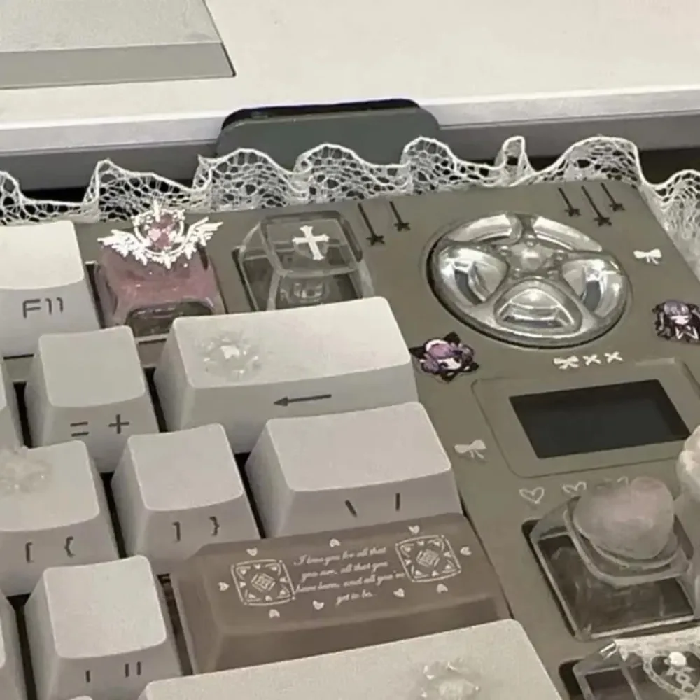 New Cute Diamond Heart Artisan Keycap Standard Cross Axis Custom Mechanical Keyboard Decor Collectible Gift For Gamers Friends