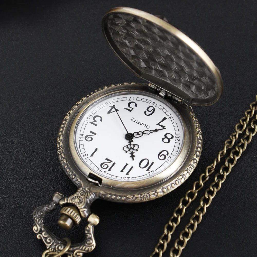 خمر البرونزية حزب شعار الوقت الأحجار الكريمة كوارتز ساعة الجيب الأزياء عنصر واحد قلادة قلادة أفضل هدية للرجال والنساء #5