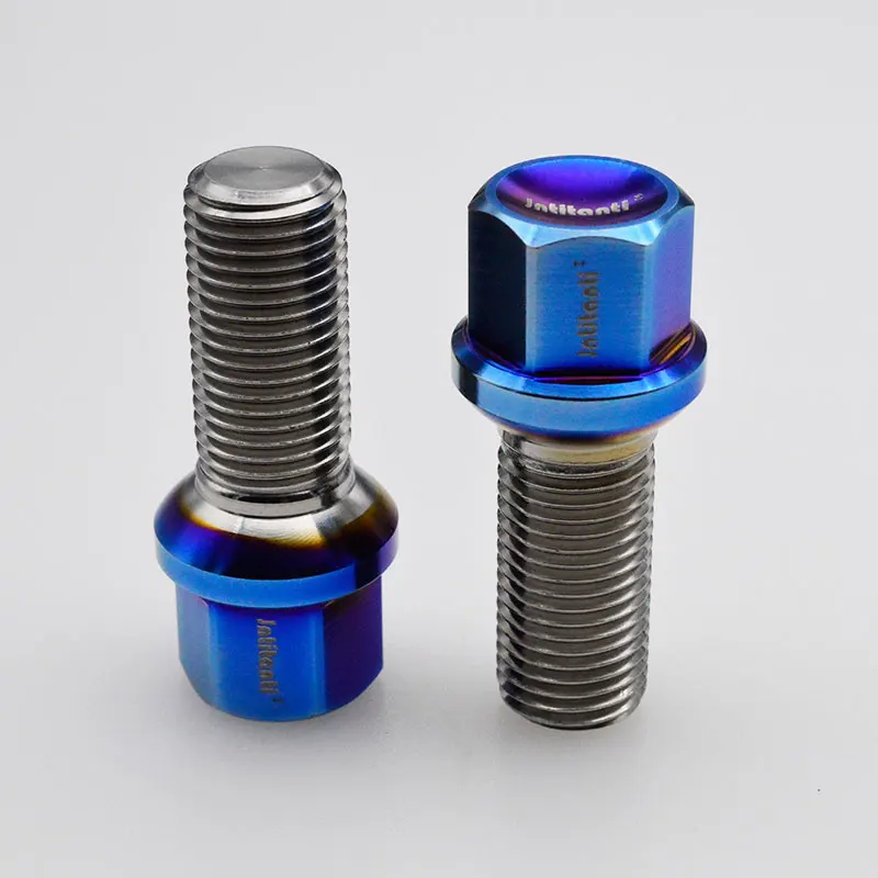 

Jntitanti Gr.5 titanium Ti-6Al-4V 17 Hex R14 ball seat wheel titanium bolts M14*1.5*28/35/40/45mm for Mercedes-Benz