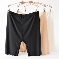 Pantalones cortos de seguridad de seda de hielo sin costuras para mujer, ropa interior de cintura alta, talla grande, antiroce, hasta el muslo ropa interior femenina pantalones cortos short de mujer pantalones cortos d