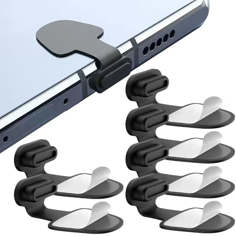 

2/4/6PCS Charging Port Anti-Dust Dirt Plug For iPhone Samsung Xiaomi USB Port Protector Silicone Dustplugs Cover Anti-Lost Caps