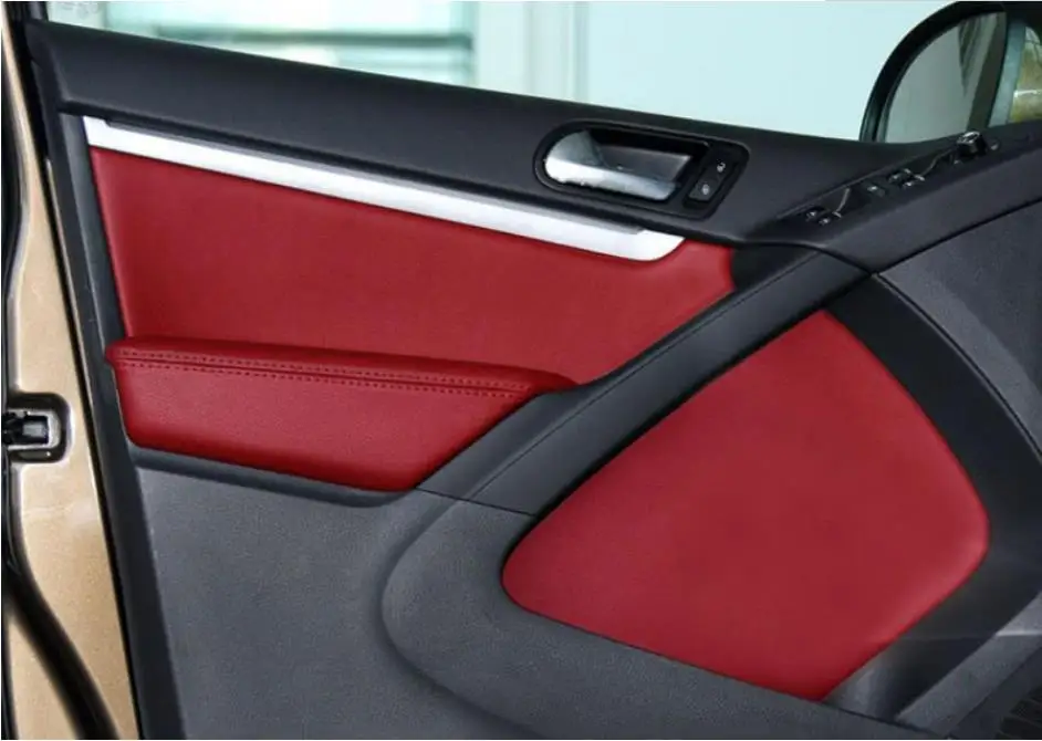 For VW Tiguan 2007 2008 2009 2010 2011 2012 2013 2014 2015 Microfiber Door Panels Armrest Leather Protective Cover car interior