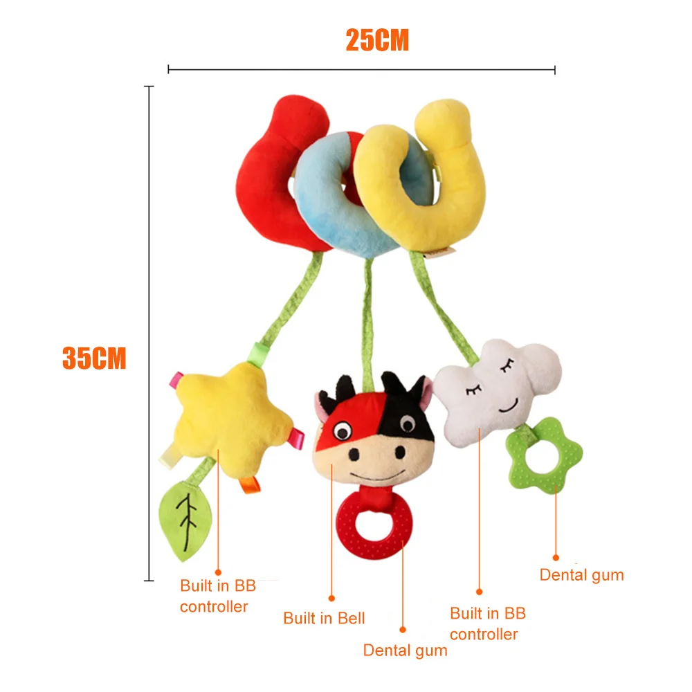 ตุ๊กตาสัตว์การ์ตูนสำหรับเด็กทารก ตุ๊กตาผ้าพลัฌสำหรับตกแต่งเตียงเด็ก