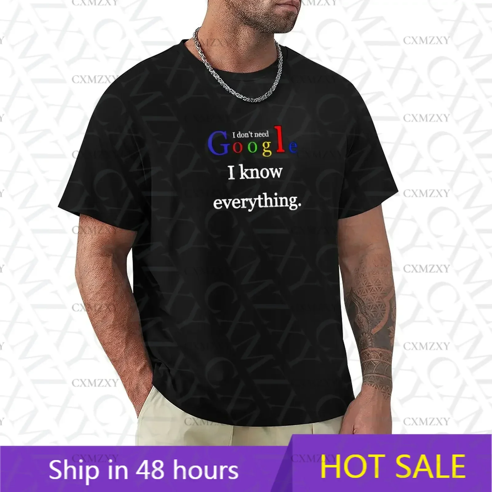 

I don't need google I know everything, funny T-Shirt korean fashion tees anime shirts men