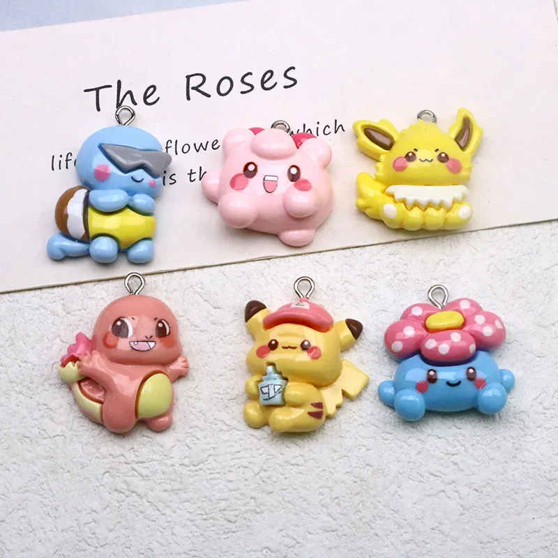 Pokemon Resin Creative Cartoon Image Pikachu Jigglypuff Cute Little Pendant DIY Jewelry Accessories Exquisite Handmade Materials