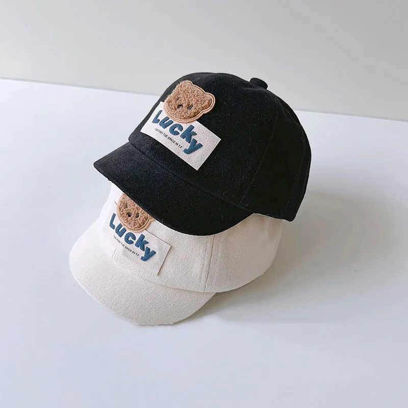 Korean Cartoon Bear Baby Baseball Cap Cute Baby Boy Girl Peaked Hat Spring Summer Soft Infant Toddler Sun Hats image 2