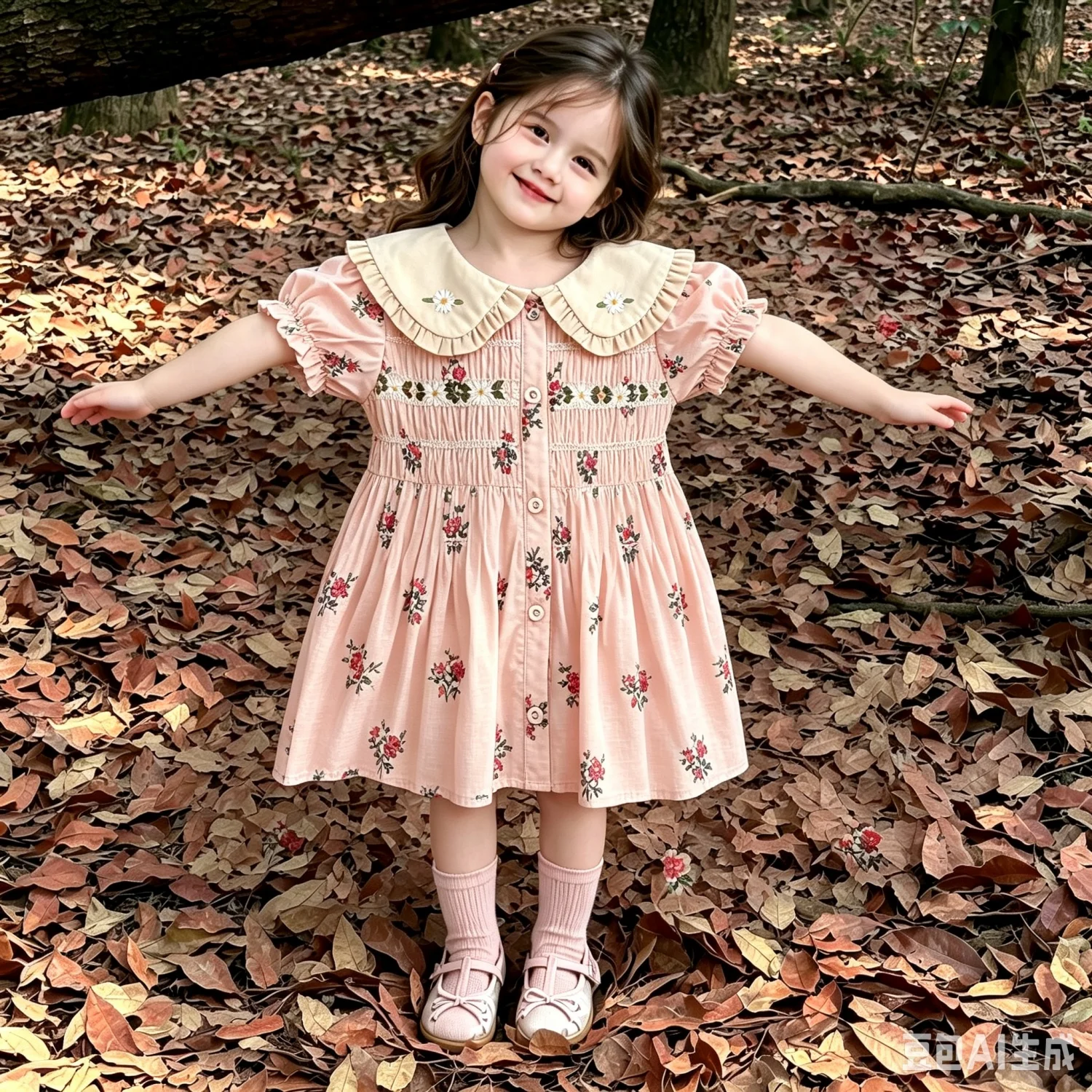 Floral Embroidery Girls Dresses for Eid Festive Costume Pink Short Sleeve Summer Luxury Birthday Dress for Kid Girls Designer
