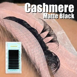 Abonnie Cashmere Eyelash Extensions Fluffy Volume Lashes Matte Black Classic Lashes Dark Black Fan Like Butter Lash Tray