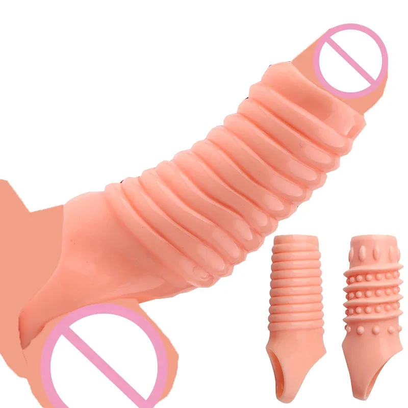 

2 Types Cock Ring Delay Ejaculation Penis Nozzle Sleeve Reusable Penis Rings Scrotum Stretcher Adult Toy for Men