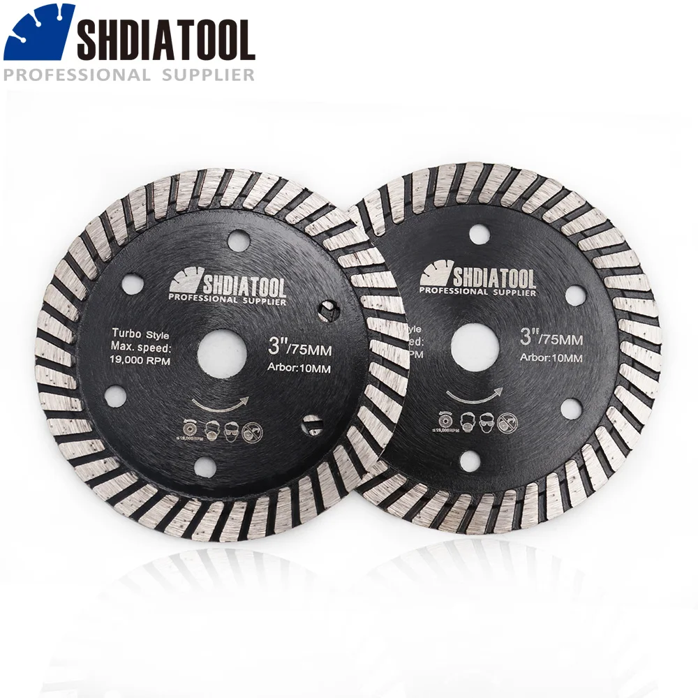 

SHDIATOOL Dia75mm Diamond Cut Saw Blade Circle Cutting Disc For Concrete Brick Granite Masonry Mini 3inch Turbo Disc Cutter