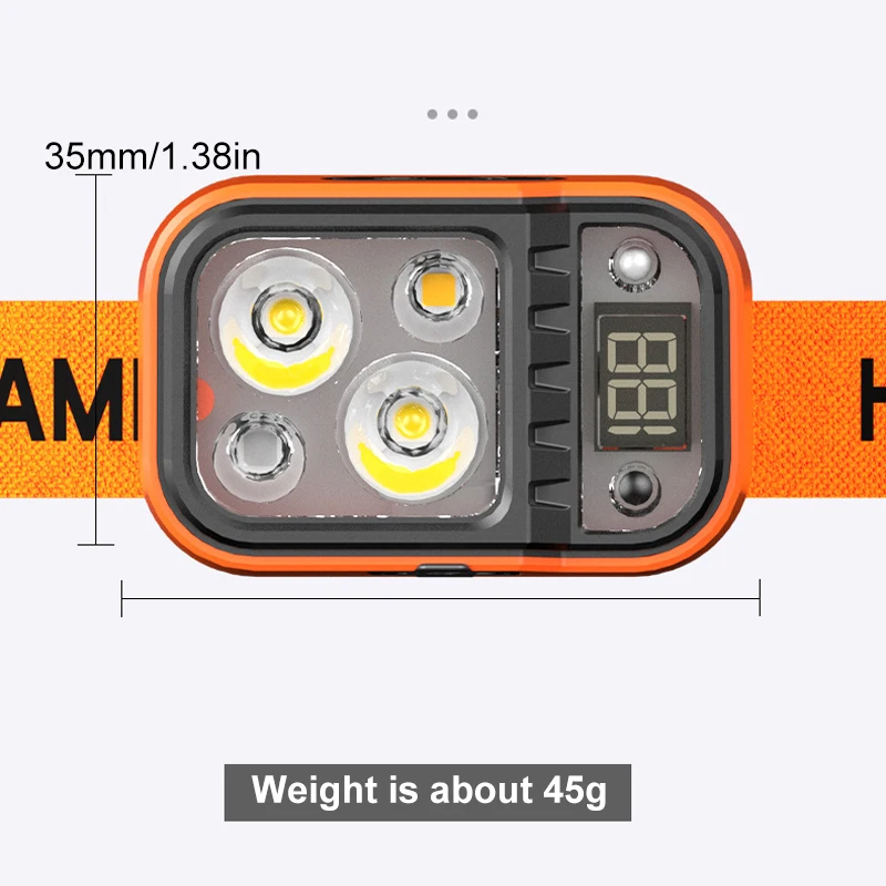 Lightweight Induction LED Headlamp USB Rechargeable Headlight Working light Runing lights for Riding Camping Hiking Headlamp