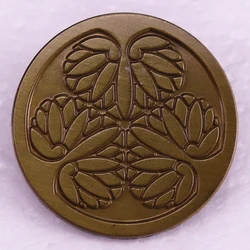 Japanese Clan Kamon Crest Symbol Badge Tokugawashi Button Enamel Pin Vintage Brooch Jewelry