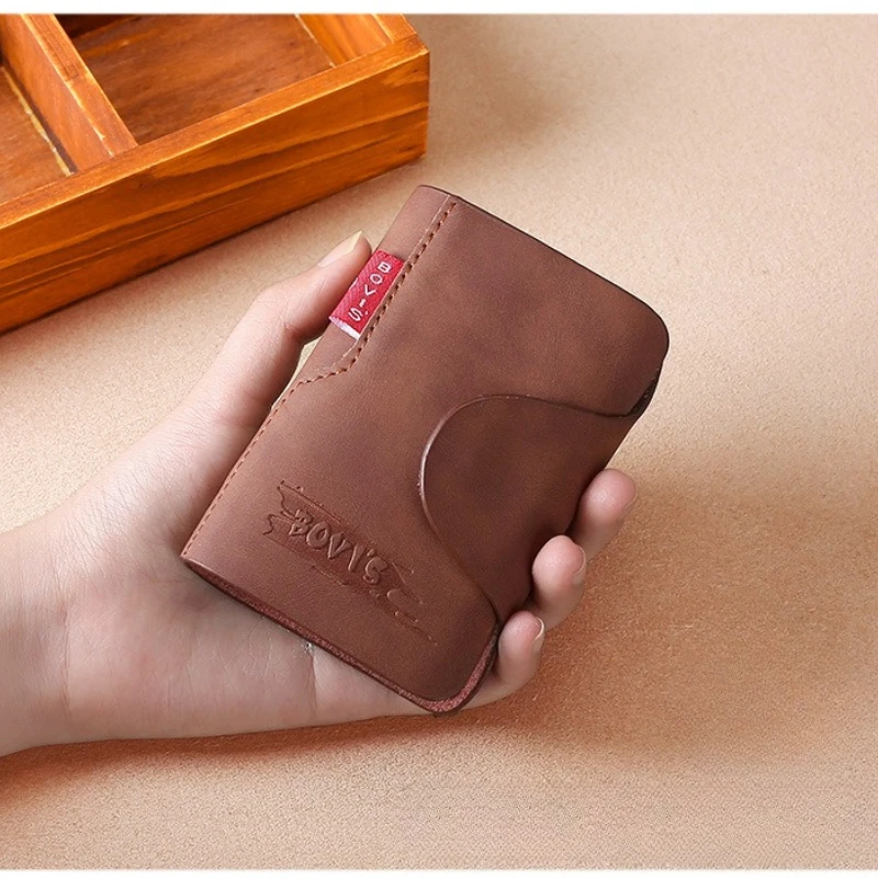 BOVIS Vintage creditcardhouder Luxe lederen 20-kaartsleuf Zakelijke ID-kaarthouder Klassieke stijl Herenkaartportemonnee Portemonnee Rfid