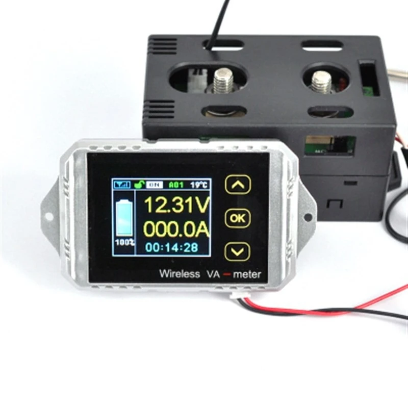 DC Metering Unit, Wireless Color Screen Coulomb Meter, Measures Voltage, Current, Power, Watt-hour & Capacity Percentage