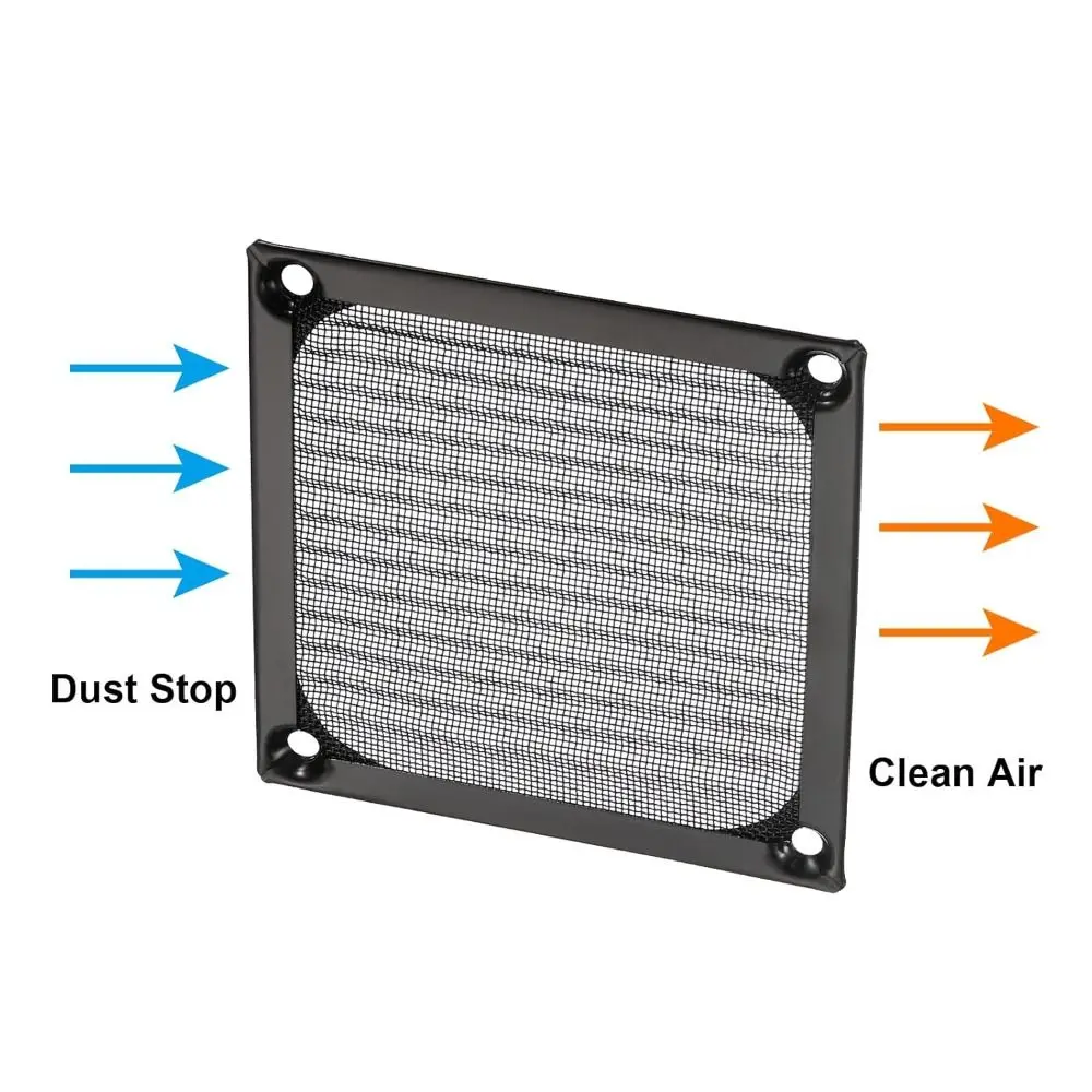 Anti Rust Computer Fan Filter Grills Aluminum with Screws Dust Filter Cover Silver Black Cooling Fan Cover Computer Cooling