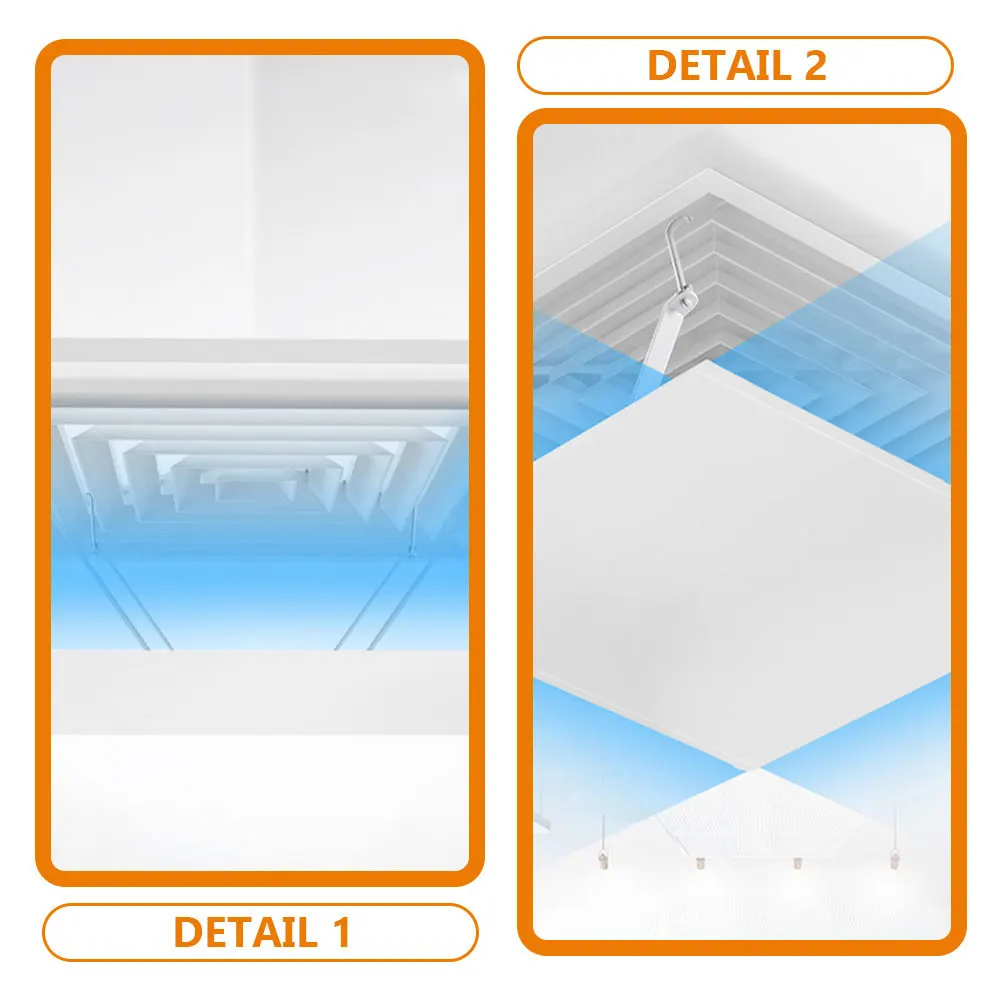 

Square Air Deflector 45x45 White Central AC Vent Windshield Easy Install Non Slip Baffle Home Office Furniture Part