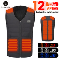 TODWARM Heated Vest 45℃ Winter Motorcycle Vest USB Electric Heating Jacket Vest Thermal Clothing Winter Riding Jacket Waistcoat