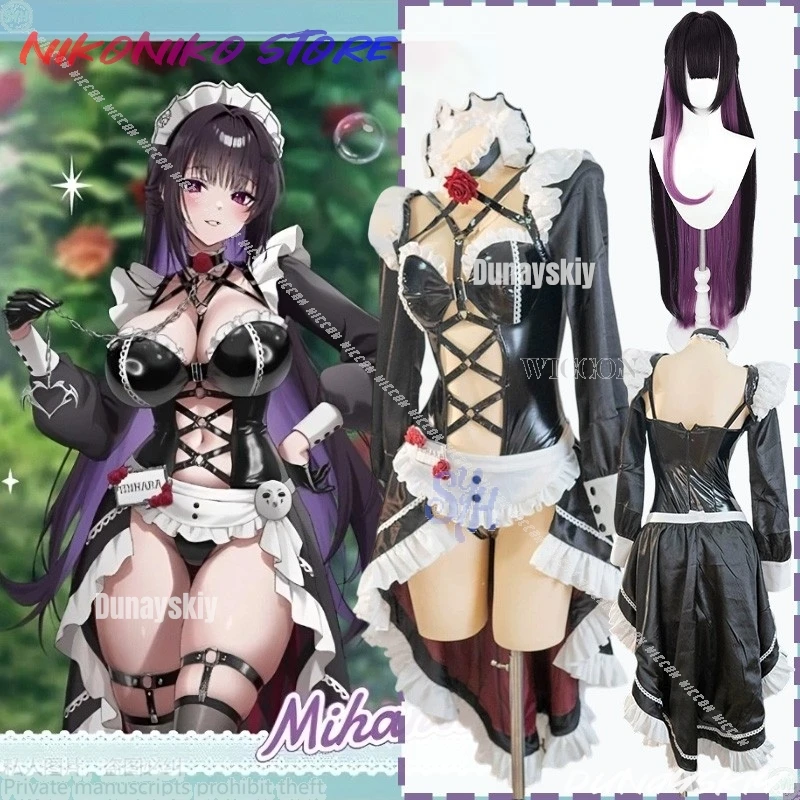 

Anime Game NIKKE Goddess Of Victory Cosplay Mihara Costume Kawaii Coffee Shop Maid Lolita Sexy Hollowed Out Lingerie Halloween