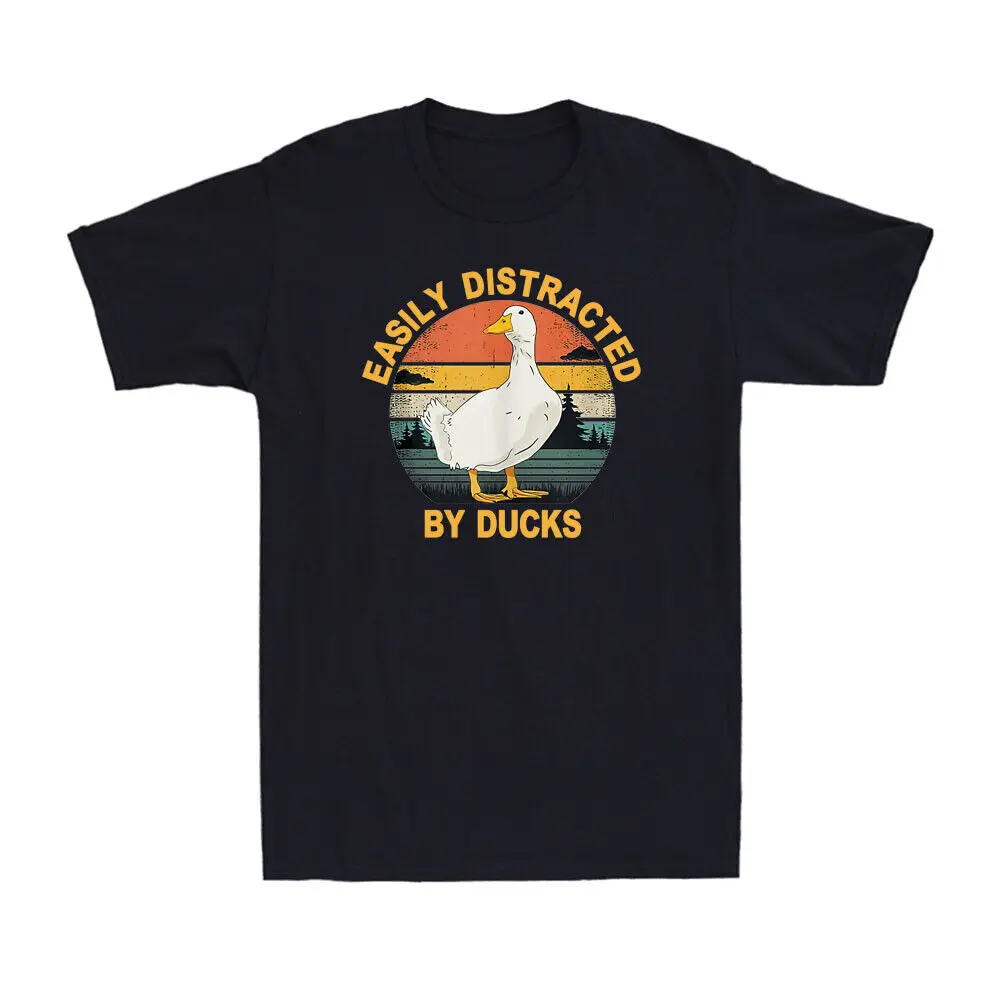 

Duck Easily Distracted By Ducks Funny Farmer Animal Lover Vintage Men's T-Shirt