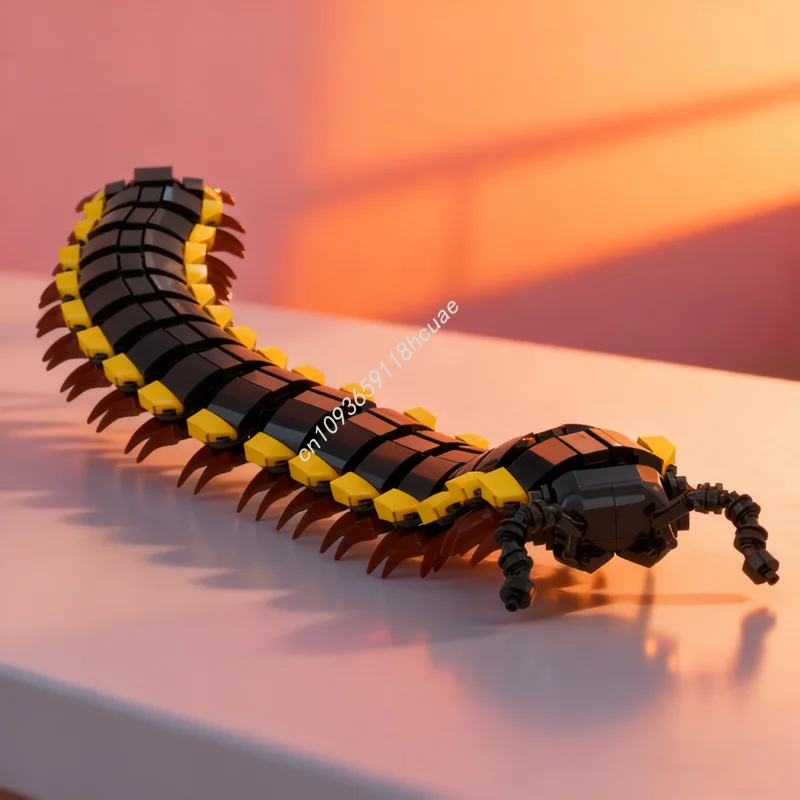 

471 шт. MOC желтый пятнистый Millipede Harpaphe Iconsed модель строительные игрушки блоки сборка DIY кирпич рождественские подарки дети день рождения
