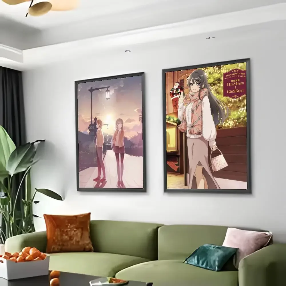 الوغد لا يحلم الأرنب فتاة Senpai أنيمي ملصق فني ملصق الفيلم جدارية الأسرة غرفة الأطفال جدار الديكور طباعة هدية #5