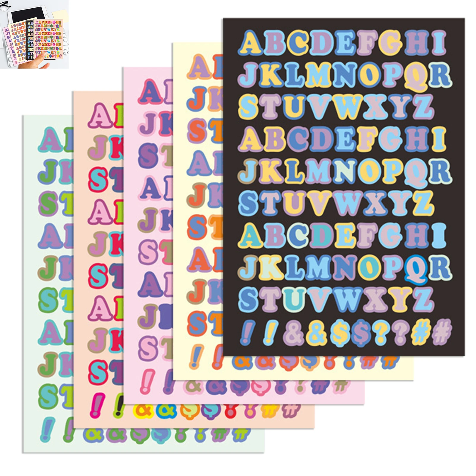 

5 sheets Alphabet Stickers Stationery Sticker Scrapbook Letters Stickers Ransom Alphabet Sticker for Scrapbooking Supplies