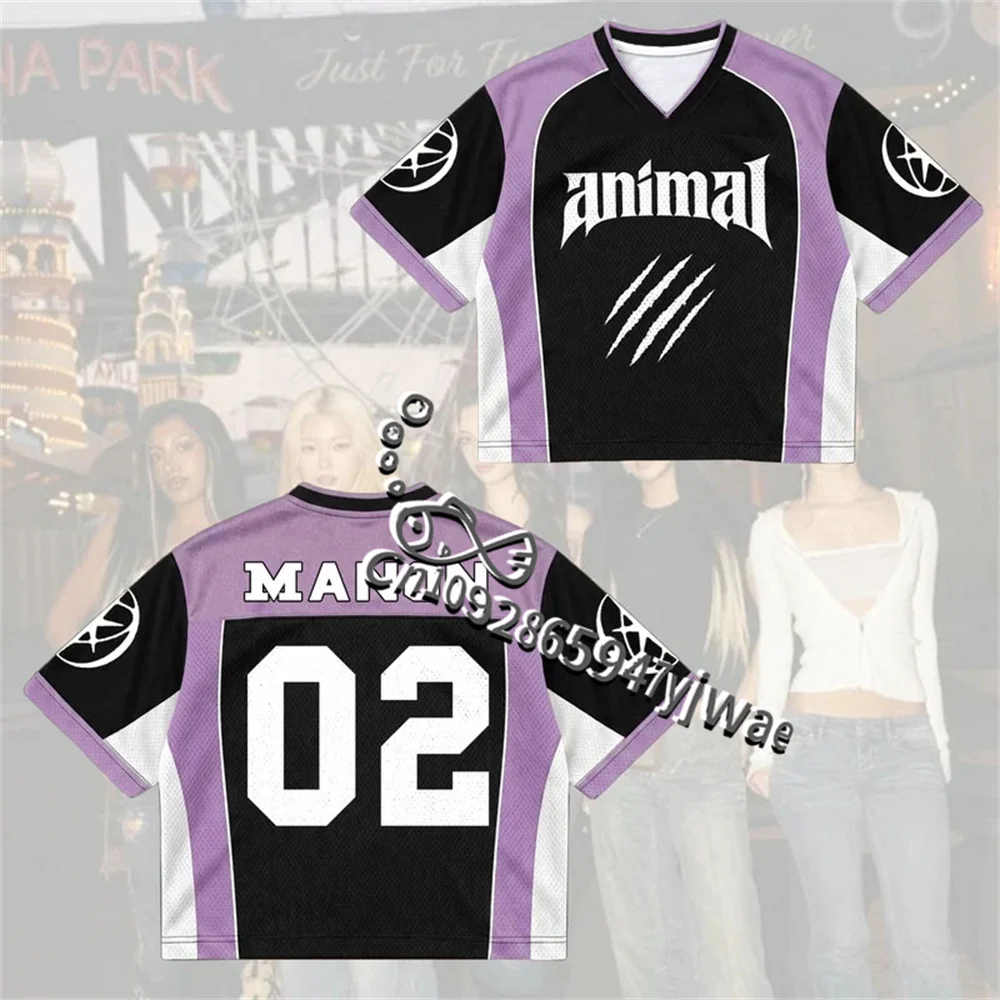 2026 KATSEYE Animal Claw Mesh Jersey Gift For Fans Fashion Music Street Wear Casual T-shirt Summer Men's Women's Beach T-shirt