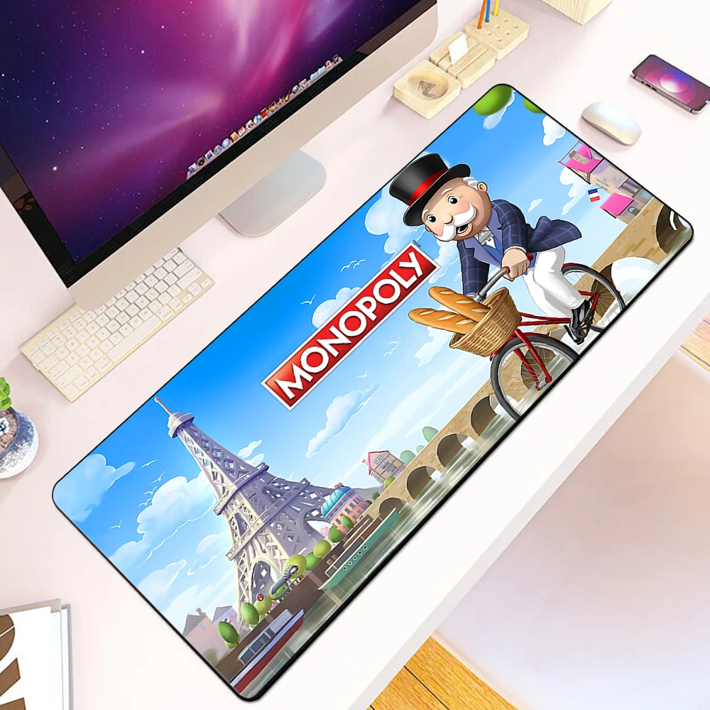 

Cute Cartoon Monopoly Mousepad HD Printing Computer Gamers Locking Edge Non-slip Mouse Pad XXL90x40cm Keyboard PC Desk Pad