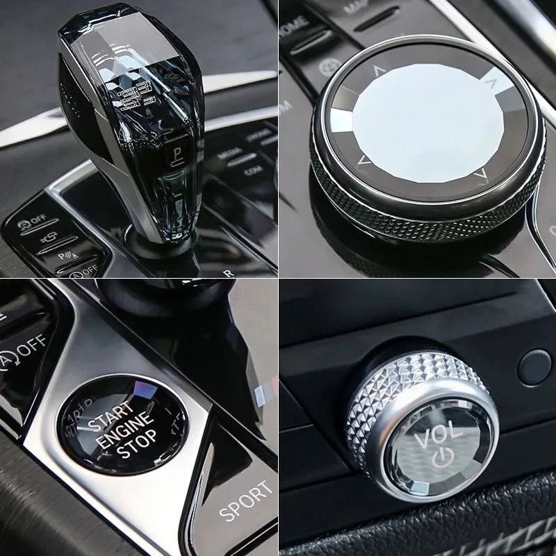 G20 G21 iX3 G08 X3 G01 X5 G05 X6 G06 X7 G07 Car Interior Parts 4Pcs Crystal Automatic Gear Shift Knob Lever Handle Set For BMW