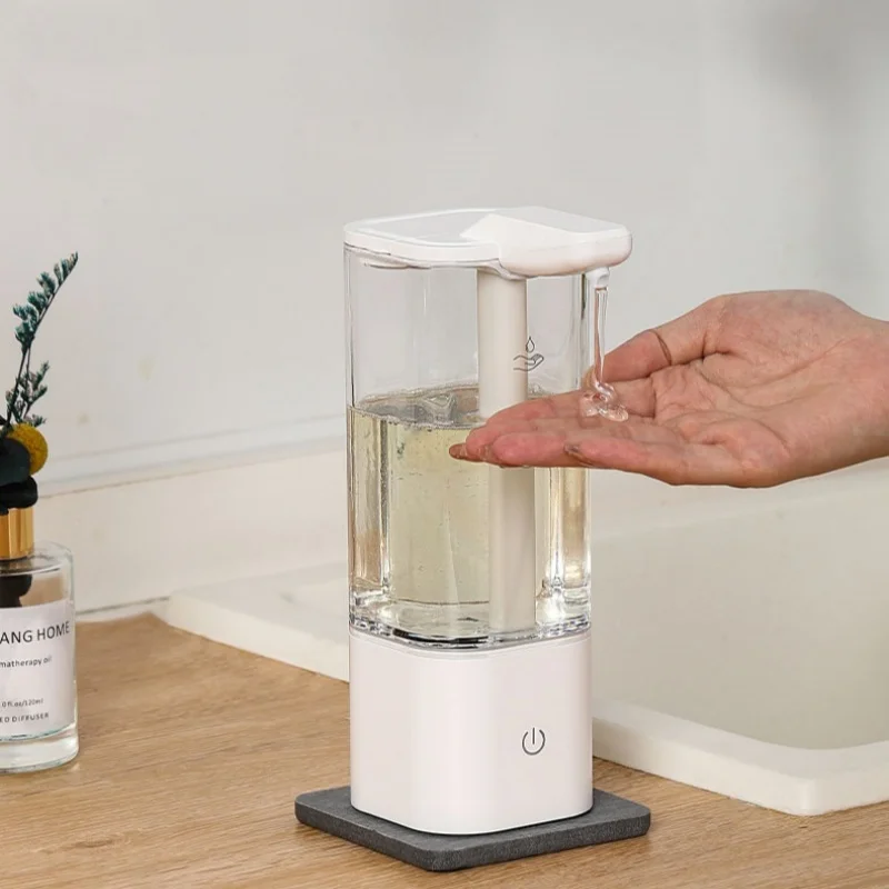 550ml Touchless Automatic Soap Dispenser USB Rechargeable High Capacity Kitchen Bathroom Liquid Detergent Hand Dispenser