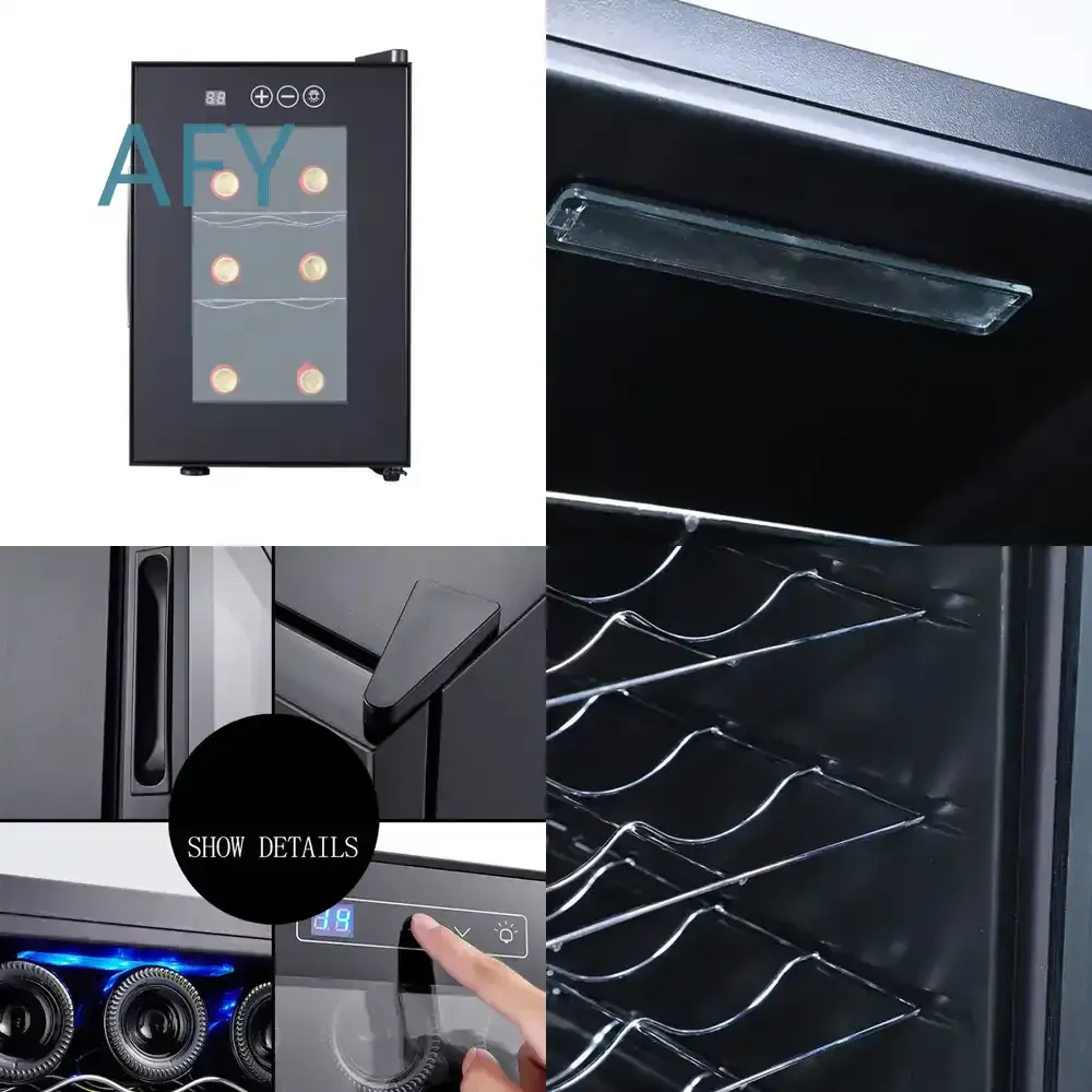6 Pieces Wine Refrigerator for Household Use Constant Temperature Wine Cabinet Red Wine Cooler Display Fridge for Bar Home