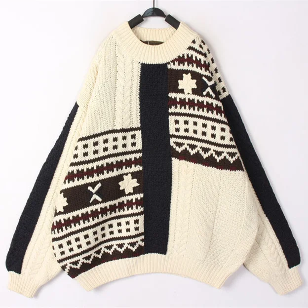 

Thickened Woolen Christmas Style Sweater for Men And Women Iceland Nordic Christmas Harajuku Style Fair Isle Sweater